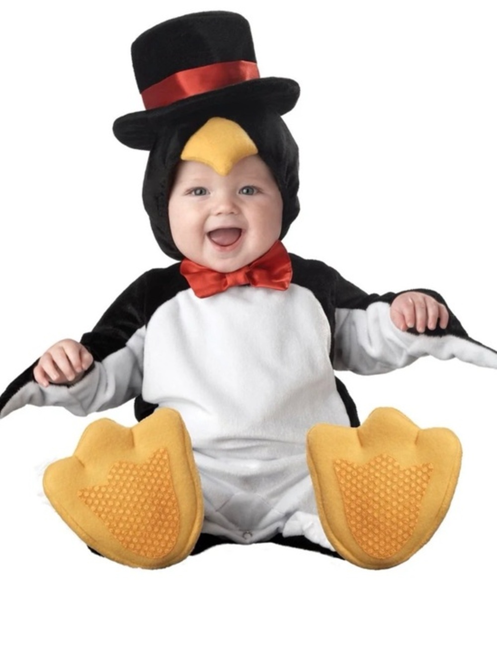 Baby Penguin Costume in Black, White & Yellow with Top Hat